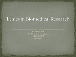Ethics in Biomedical Research